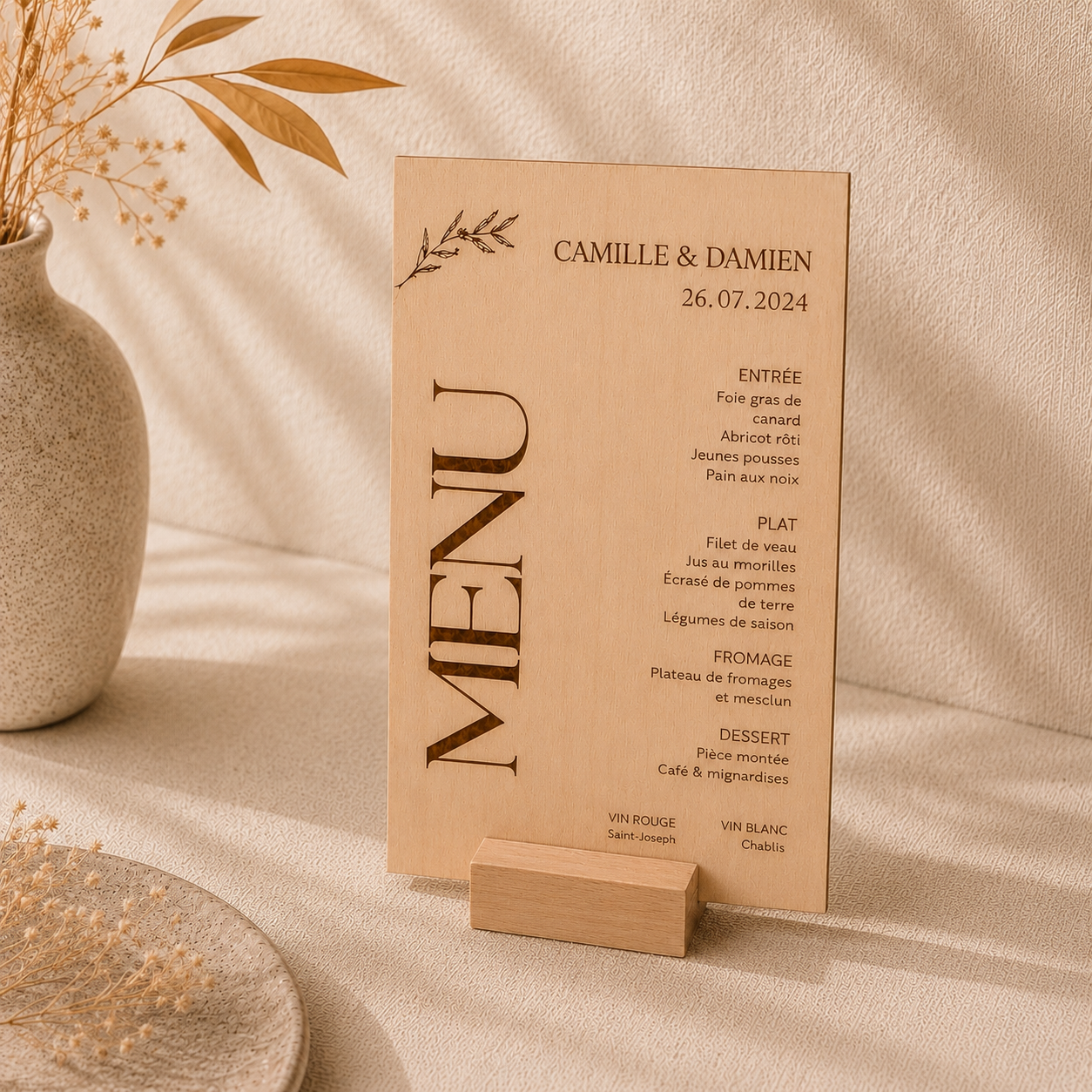 Menu sur mesure