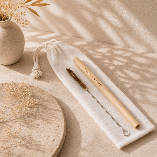 Set paille personnalisée - Coton